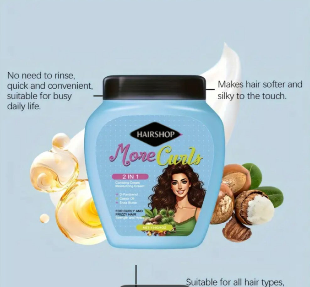 HairShop MoreCurls 2-in-1 Curl Defining & Moisturizing Cream – 114g